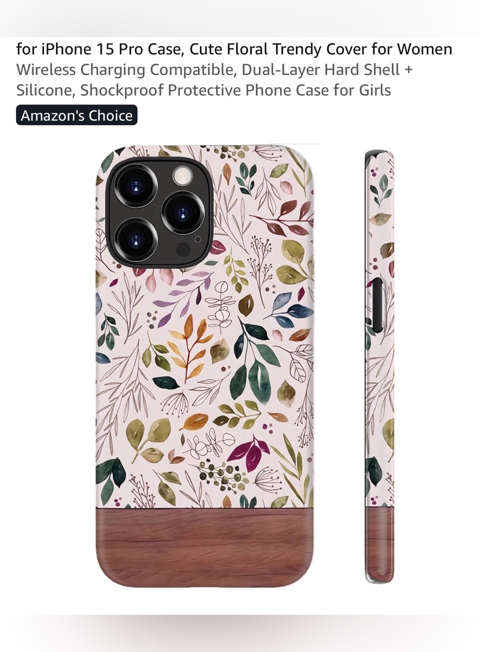 STARVIP I phone 15 pro case floral trendy cover wireless charging compatible NEW